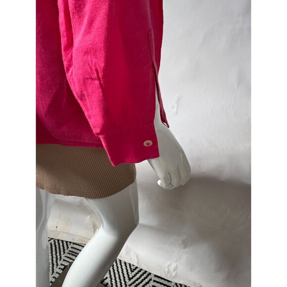 Vintage Accento By Marzotto Pink Button-Up Womens Blouse Made In Italy Long Slee - Picture 11 of 16